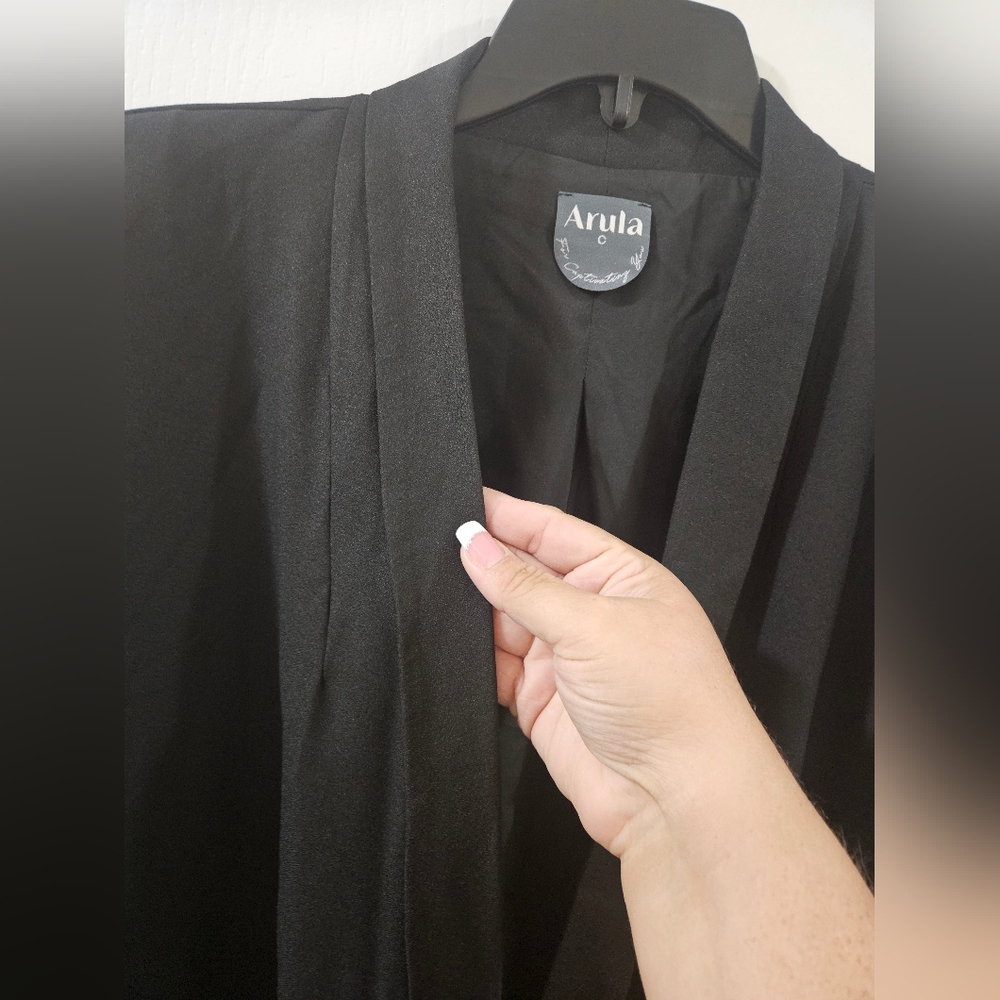 Beautiful Arula Black Satin Blazer Plus Size C - Picture 2 of 6